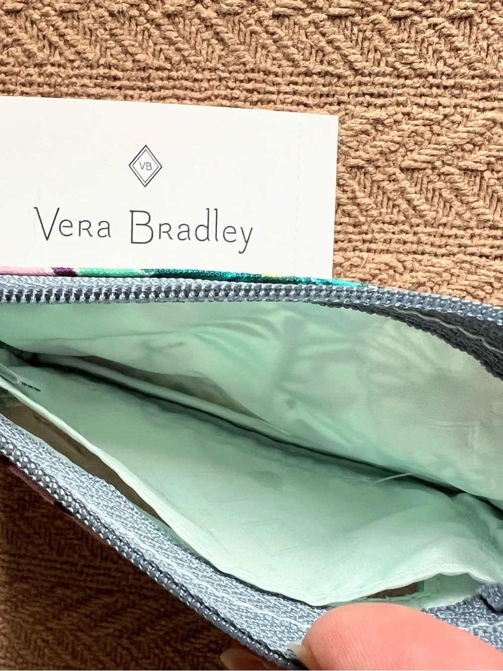 Vera Bradley Floral ID Card Holder in Aqua and Purple - Picture 3 of 4